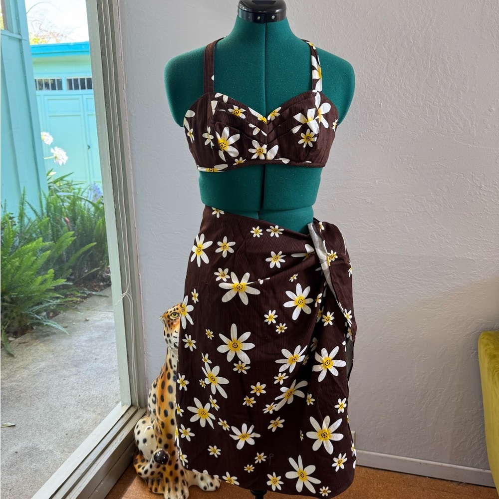 Vintage Waltah Clarke Three-Piece Swimsuit Playsuit Set S